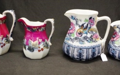 Two graduated sets Victorian table jugs