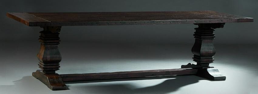 Unusual Renaissance Style Carved Oak Monastery Table