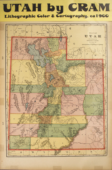 Utah Map by Cram #59606