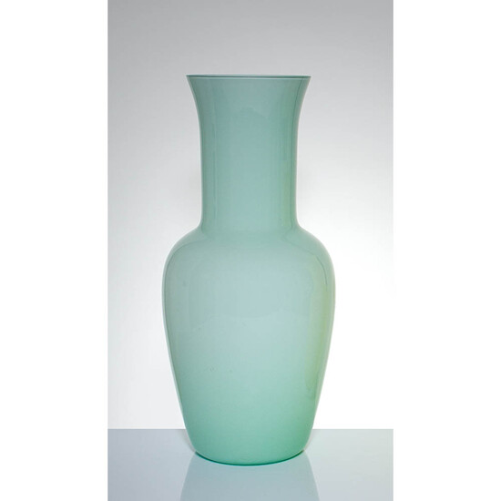 VENINI - Vaso in vetro opalino turchese