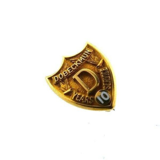 VINTAGE 14k Yellow Gold & Enamel Police Service Pin