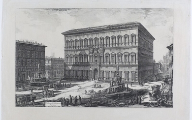 Veduta del Palazzo Farnese. Ansicht des Palazzo Farnese.