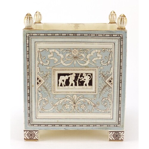 Victorian aesthetic jardinière by Minton decorated with pane...