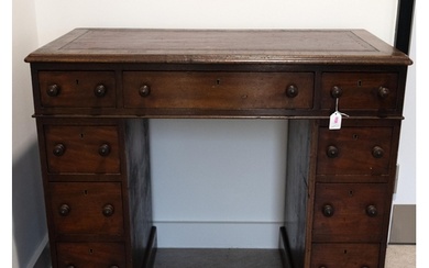 Victorian mahogany twin pedestal desk of unusually small pro...