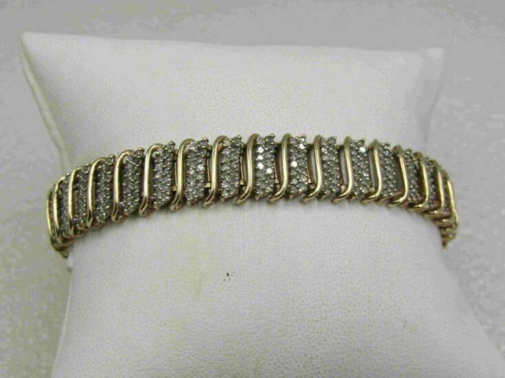 Vintage 10kt Diamond Tennis Bracelet, Jafa, 7.5", 518