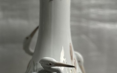 Vintage LLADRO Herons Realm Vase 2001 Retired #6881 Collectable Figurine