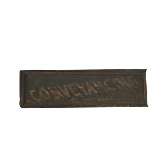 Vintage Signage, Conveyancing Painted Wood Sign.