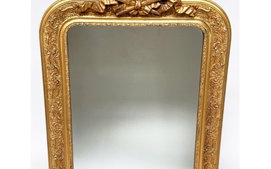 WALL MIRROR, 19th century French giltwood and gesso mounted ...