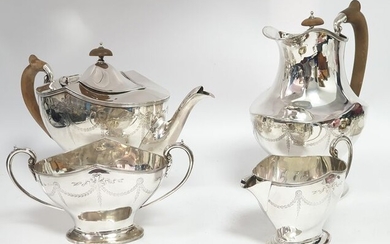 William Aitken (W.A) - Birmingham - Coffee and tea service - .925 silver - Early 20th century