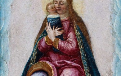 Scuola europea (XVII) - Madonna con Bambino in fasce