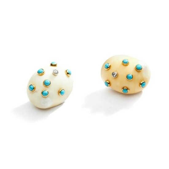 Y Â§ A pair of gem-set 'Supershell' earrings, by Andrew