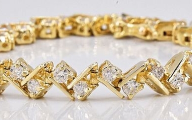 Yellow gold - Bracelet - 4.09 ct Diamond