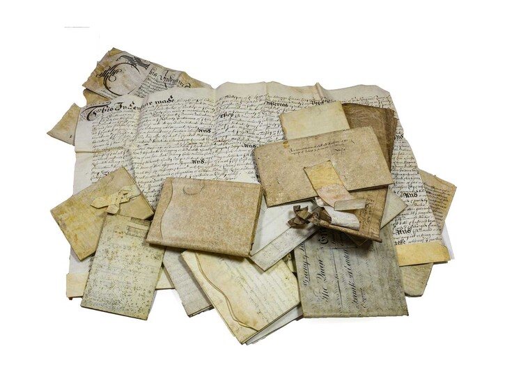 Yorkshire. Collection of deeds, indentures and documents on vellum, 17th-19th century
