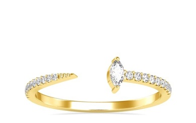 0.15 Carat Diamond 18K Yellow Gold Ring
