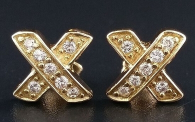 0.20ct- 18 kt. Yellow gold - Earrings