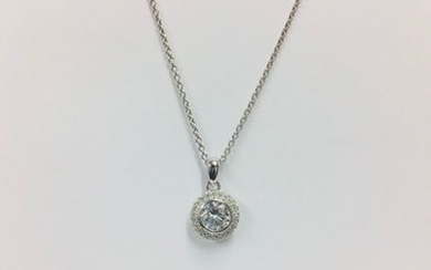 0.50ct diamond set pendant. Brilliant cut diamond Hcolour,...
