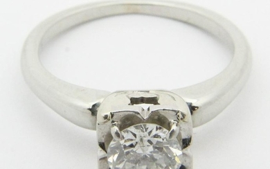 1 ct diamond solitaire engagement ring in 18k w.g
