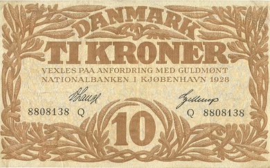 10 kr 1928 Q, no. 8808138, V. Lange / Gellerup, Sieg 103,...