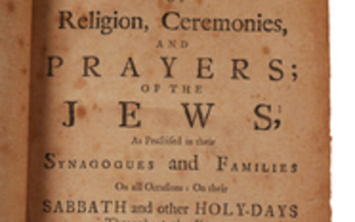 Book: Rare 1738 Rituals of the Jews
