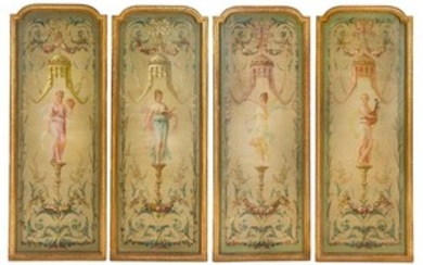 Four Louis XVI Style Painted Panels