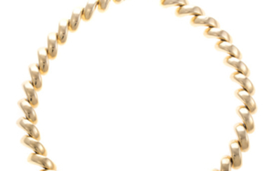 A Lady's 14K Wide San Marco Necklace