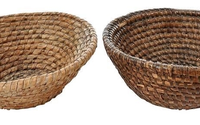 Two Rye Straw Baskets from Colonial Williamsburg