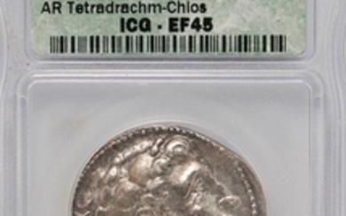 Chios, Alexander III AR Tetradrachm, ICG EF45.