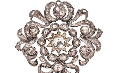 Rose-cut Diamond Brooch