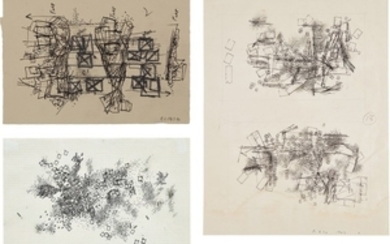 Barry Le Va, Three works: (i) Double Drawing; (ii) Untitled (feld & glas); (iii) Sheets to Strips to Particles