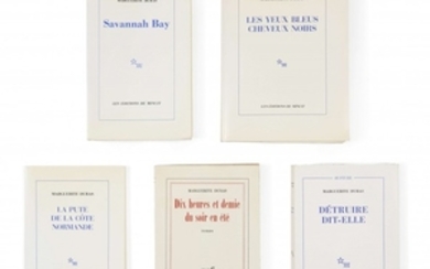 Marguerite DURAS 1914-1996 Réunion de 5 ouvrages en édition originale, sur grands papiers