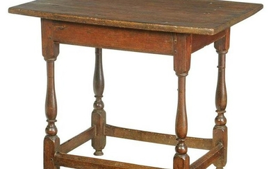 Rare Early Southern Stretcher Base Tea Table