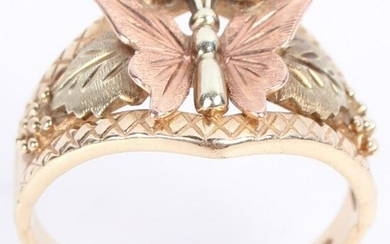 10K YELLOW & ROSE GOLD LADIES BUTTERFLY RING
