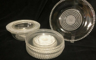 11 Piece R. Lalique France-Glass Dessert/Caviar set