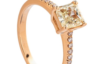 1.10 tcw Diamond Ring - 14 kt. Pink gold - Ring - 0.97 ct Diamond - 0.13 ct Diamonds - No Reserve Price