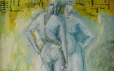 Karl Knaths (American, 1891-1971) Two Nudes in a Cityscape