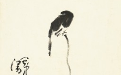 SHRIKE ON A BRANCH, Huang Shen 1687-1768