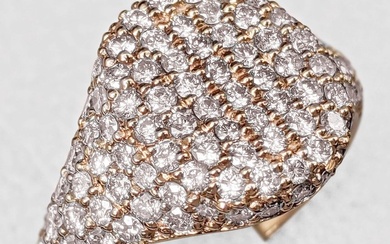 1.30 Carat Fancy Pink Diamond Dome - 14 kt. Pink gold - Ring - 1.30 ct Diamond - NO RESERVE