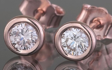 14 kt. Pink gold - Earrings - 0.40 ct Diamond
