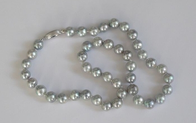 14 kt. White gold - Necklace - Akoya pearls cultivated, 9.7 mm