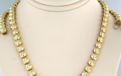14 kt. Yellow gold - Necklace - 3.00 ct Diamond