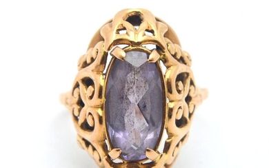 14 kt. Yellow gold - Ring - 6.00 ct Amethyst