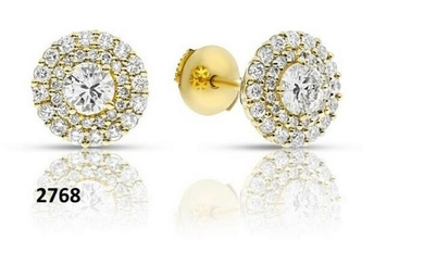 14 kt. yellow gold - Earrings Diamond