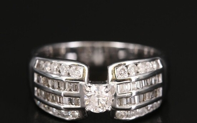 14K Diamond Multi-Row Ring