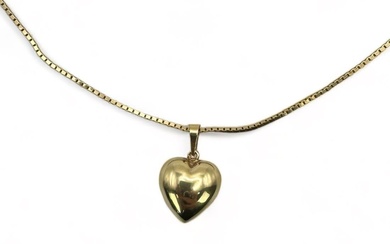 14K Gold Italian Milros Necklace & Heart Pendant