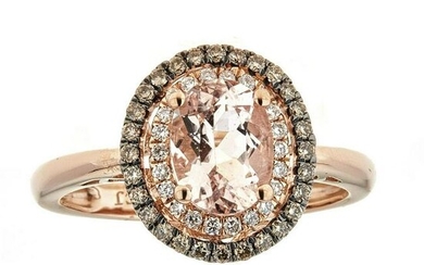 14K Rose Gold Morganite & Diamond Ring