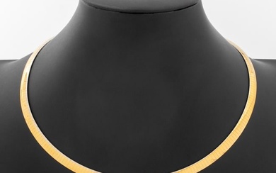 14K White & Yellow Gold Omega Necklace