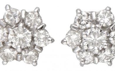 14K. White gold rosette ear studs set with approx. 0.54 ct. diamond.