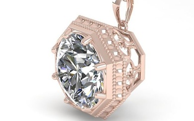 1.50 ctw Certified VS/SI Diamond Necklace Art Deco 18k Rose Gold