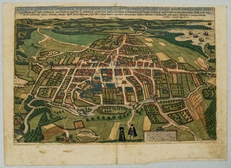 1593 Braun and Hogenberg Birds Eye View of Odense