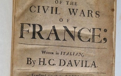 1678 HISTORY of CIVIL WARS of FRANCE by ENRICO DAVILA antique FOLIO in ENGLISH